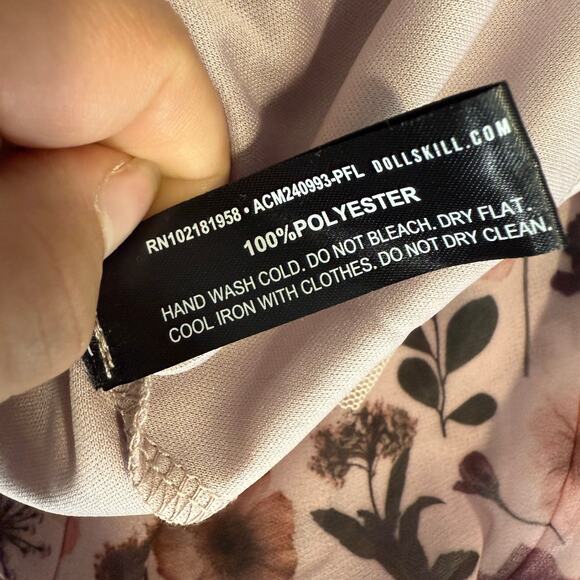 Dollskill Current Mood Dreamy Dusk Mini Dress, Floral, M - Picture 7 of 7